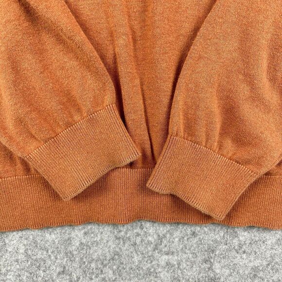 Banana Republic Sweater Mens XXL 2XL Orange Shawl Button Collar Preppy Pullover - Picture 10 of 15